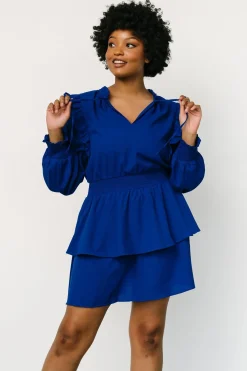 Clearance Baltic Born Maylee Tiered Short Dress | Cobalt