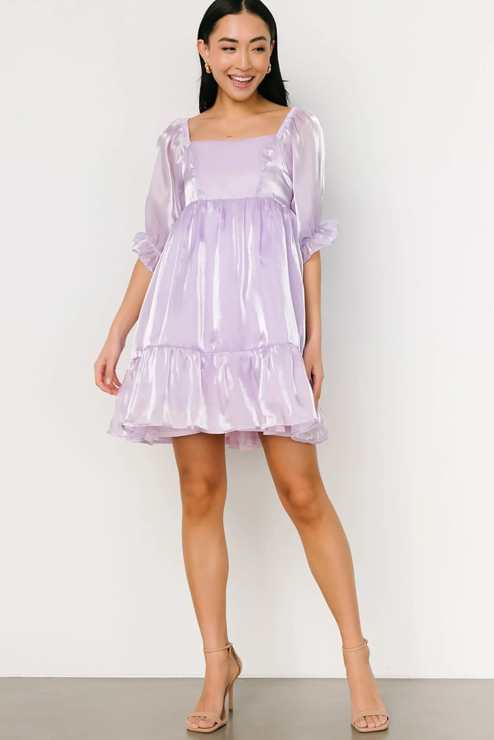 Clearance Baltic Born Medea Babydoll Mini Dress | Lilac