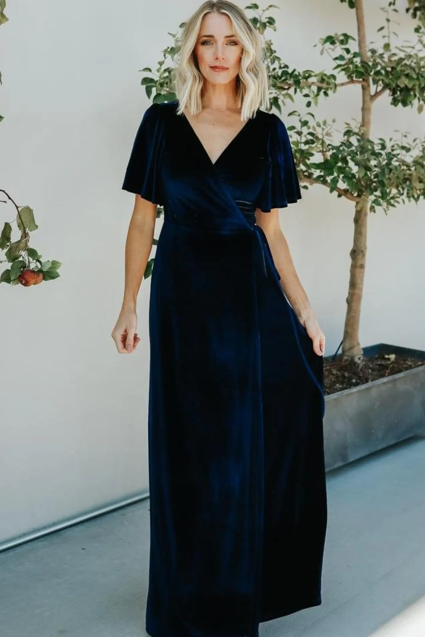 Sale Baltic Born Meghan Velvet Wrap Maxi Dress | Navy