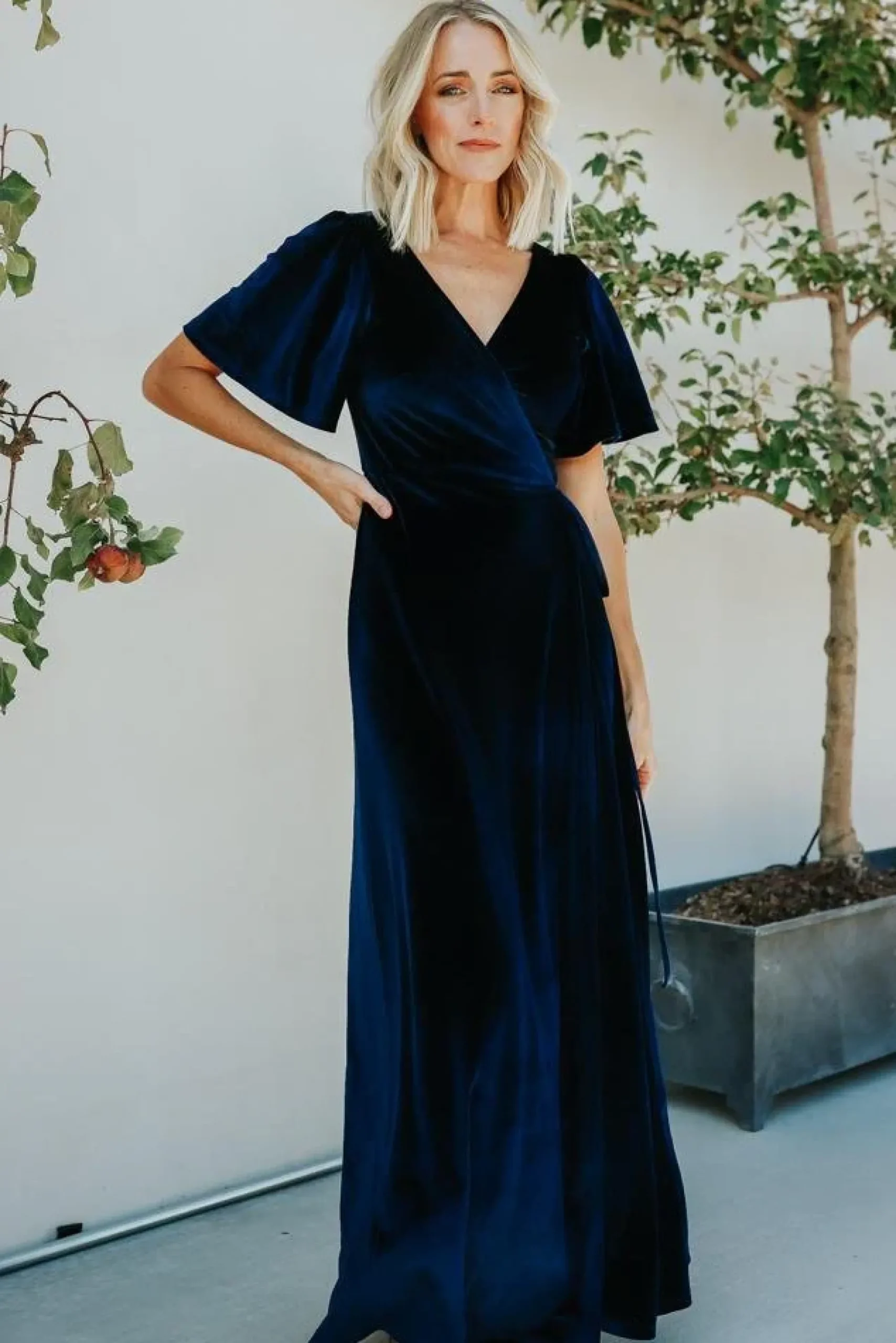 Sale Baltic Born Meghan Velvet Wrap Maxi Dress | Navy