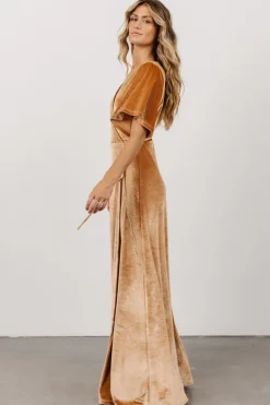 Sale Baltic Born Meghan Velvet Wrap Maxi Dress | Golden Hour