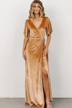 Sale Baltic Born Meghan Velvet Wrap Maxi Dress | Golden Hour