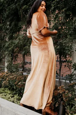 Sale Baltic Born Meghan Velvet Wrap Maxi Dress | Golden Hour