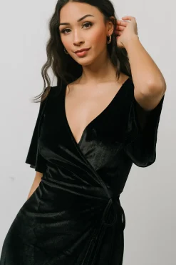 Fashion Baltic Born Meghan Velvet Wrap Maxi Dress | Black