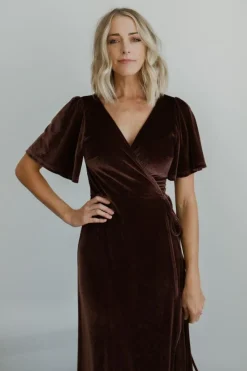 Sale Baltic Born Meghan Velvet Wrap Maxi Dress | Dusty Plum