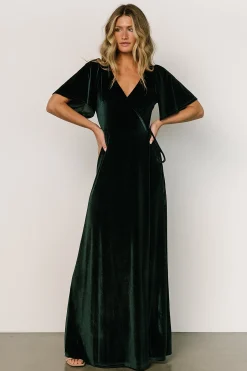 Discount Baltic Born Meghan Velvet Wrap Maxi Dress | Jade