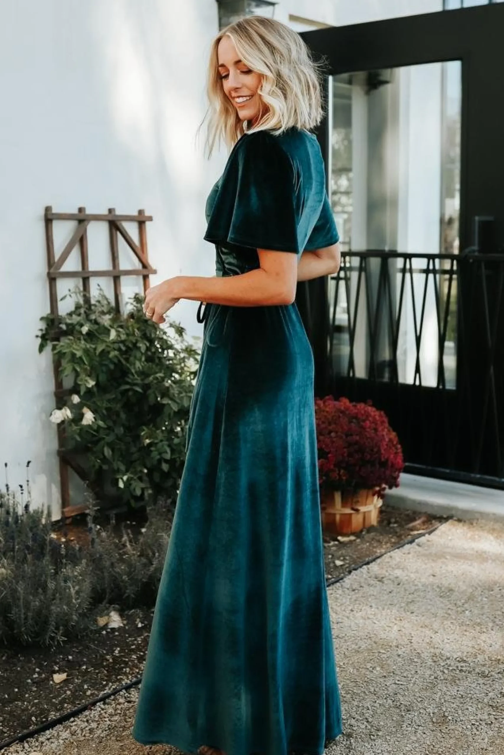 Discount Baltic Born Meghan Velvet Wrap Maxi Dress | Jade