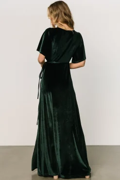 Discount Baltic Born Meghan Velvet Wrap Maxi Dress | Jade