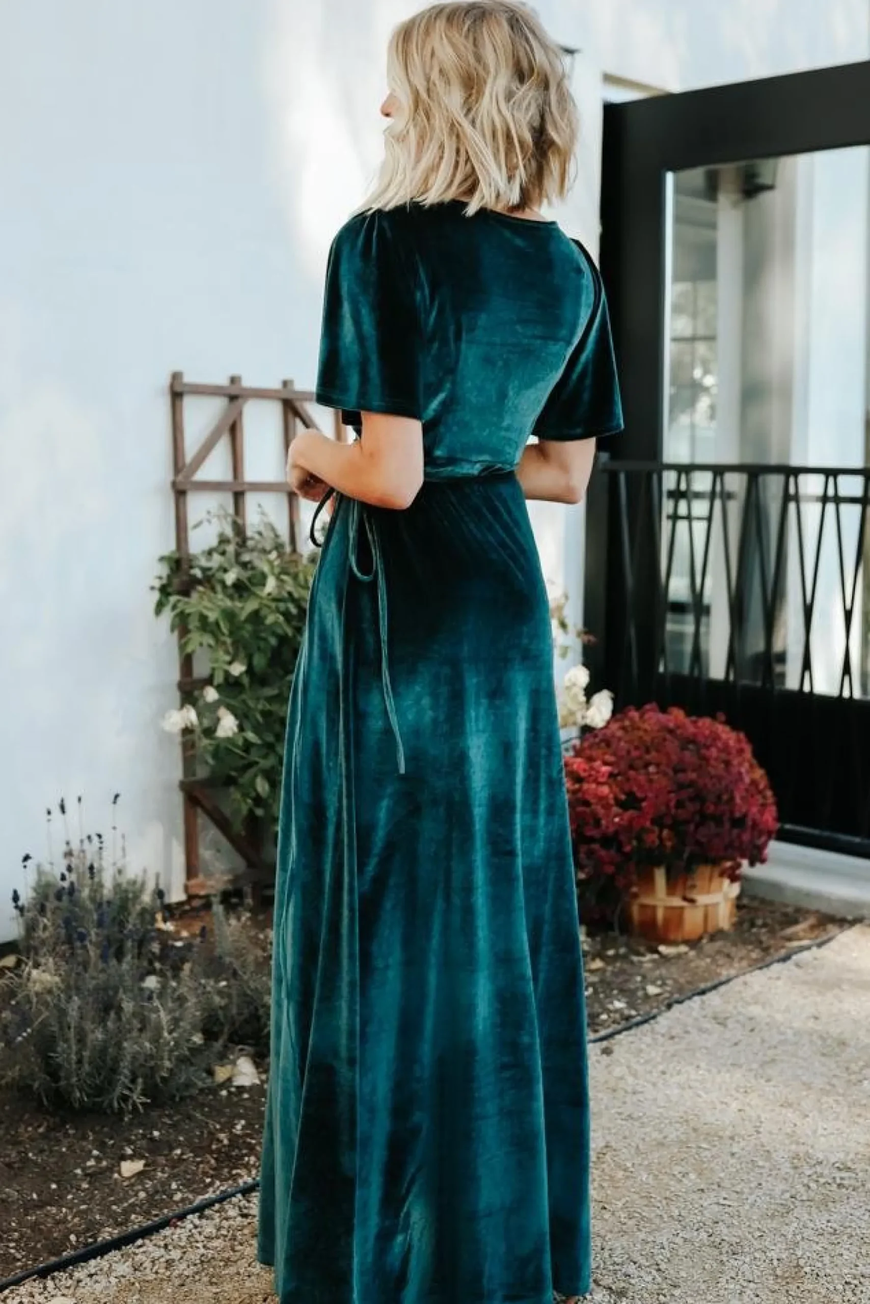 Discount Baltic Born Meghan Velvet Wrap Maxi Dress | Jade