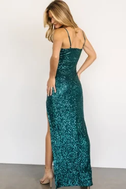 Discount Baltic Born Melania Sequin Gown | Emerald