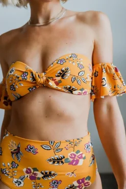 Discount Baltic Born Miami Bikini Top | Yellow Floral