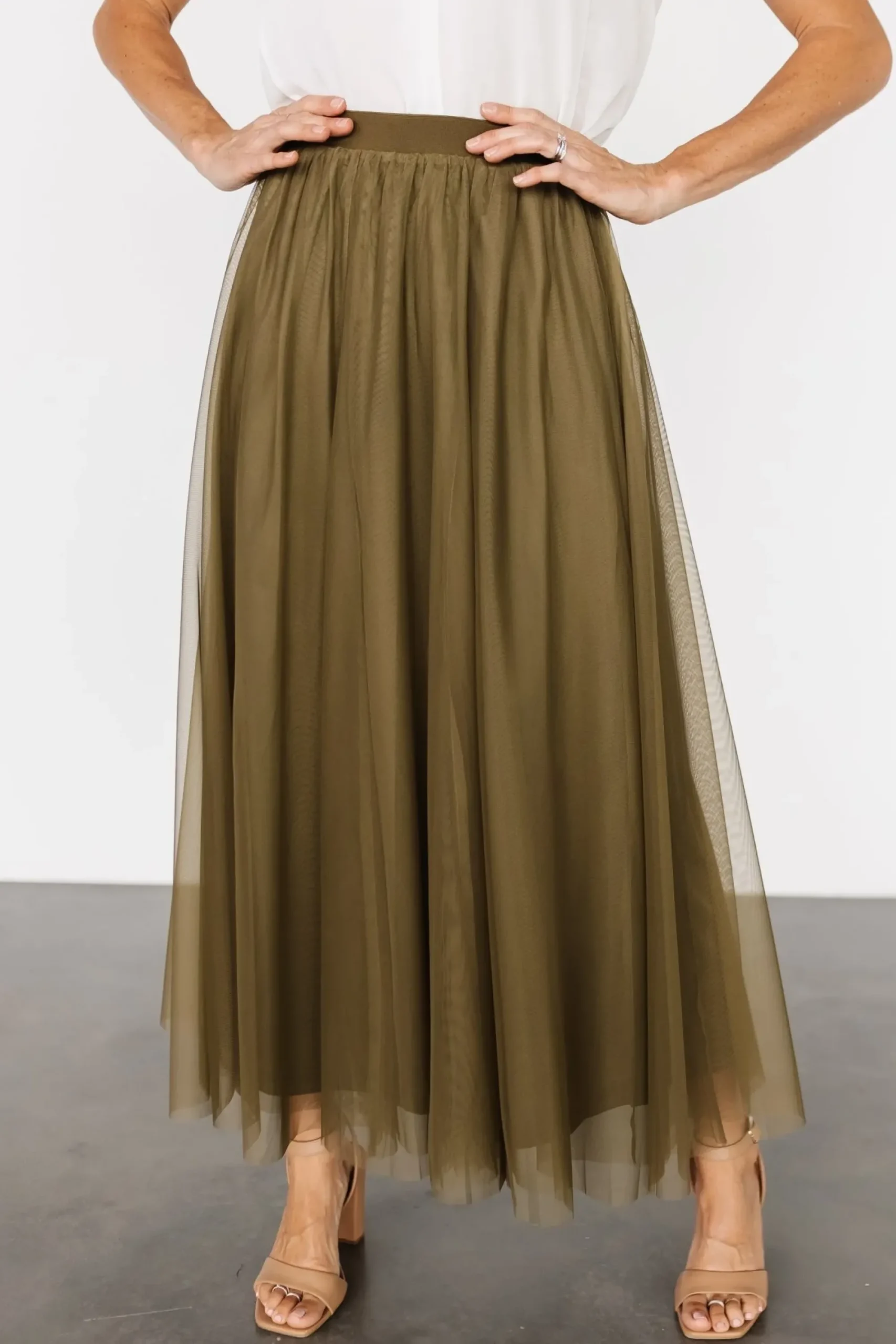 Discount Baltic Born Mila Tulle Skirt | Olive
