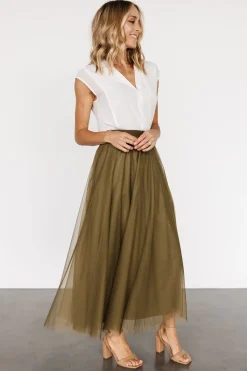 Discount Baltic Born Mila Tulle Skirt | Olive