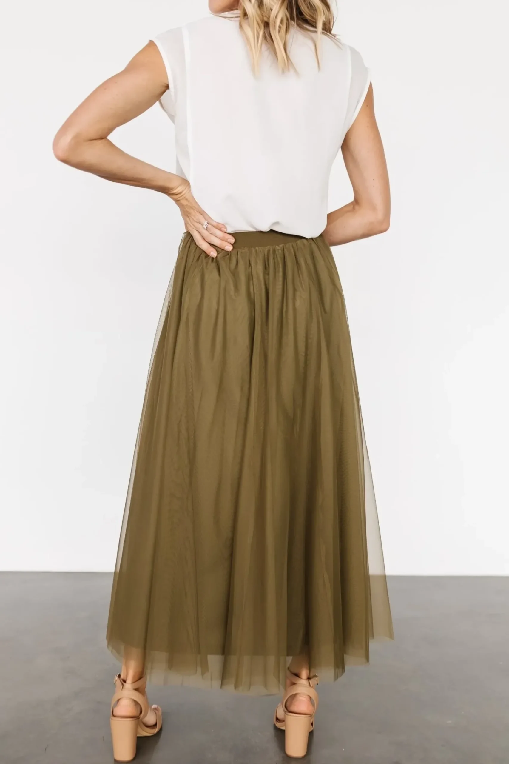 Discount Baltic Born Mila Tulle Skirt | Olive