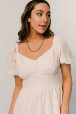 Clearance Baltic Born Mildred Embroidered Midi Dress | Vintage Cream