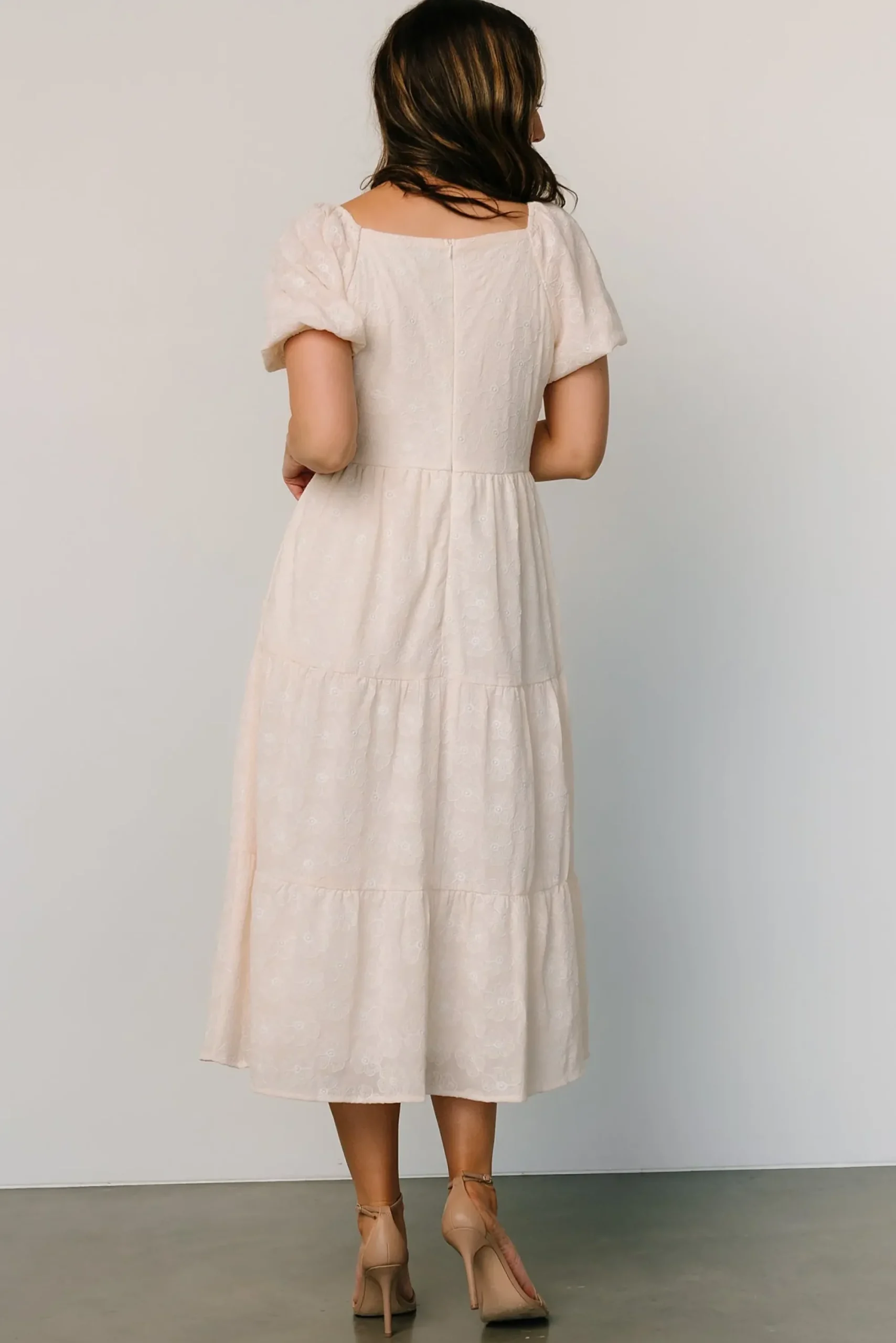 Clearance Baltic Born Mildred Embroidered Midi Dress | Vintage Cream