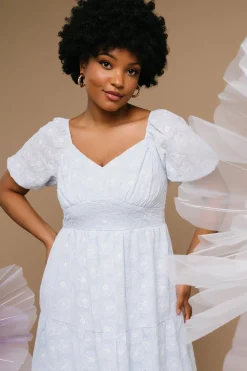 Discount Baltic Born Mildred Embroidered Midi Dress | Light Blue