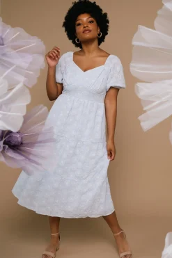 Discount Baltic Born Mildred Embroidered Midi Dress | Light Blue