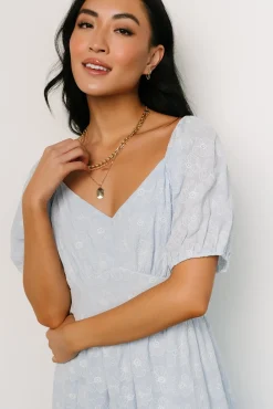 Discount Baltic Born Mildred Embroidered Midi Dress | Light Blue