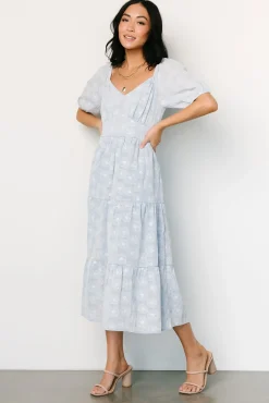 Discount Baltic Born Mildred Embroidered Midi Dress | Light Blue