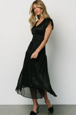 Hot Baltic Born Miley Pleated Shimmer Dress | Black