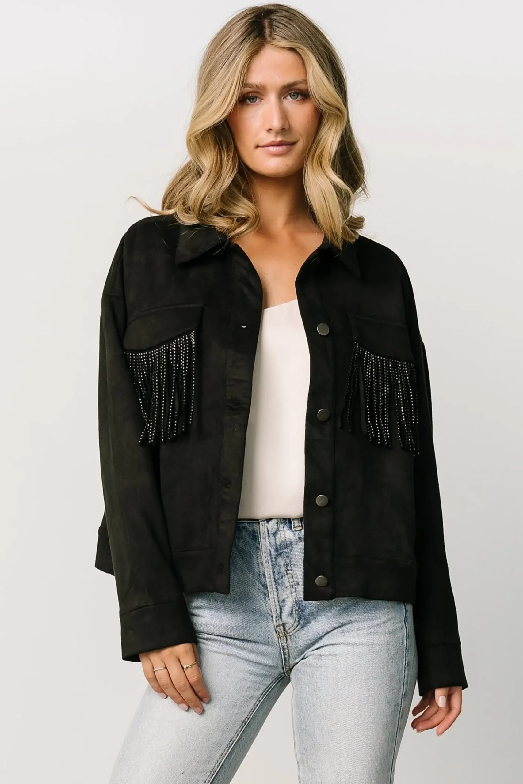 Clearance Baltic Born Mills Fringe Jacket | Black