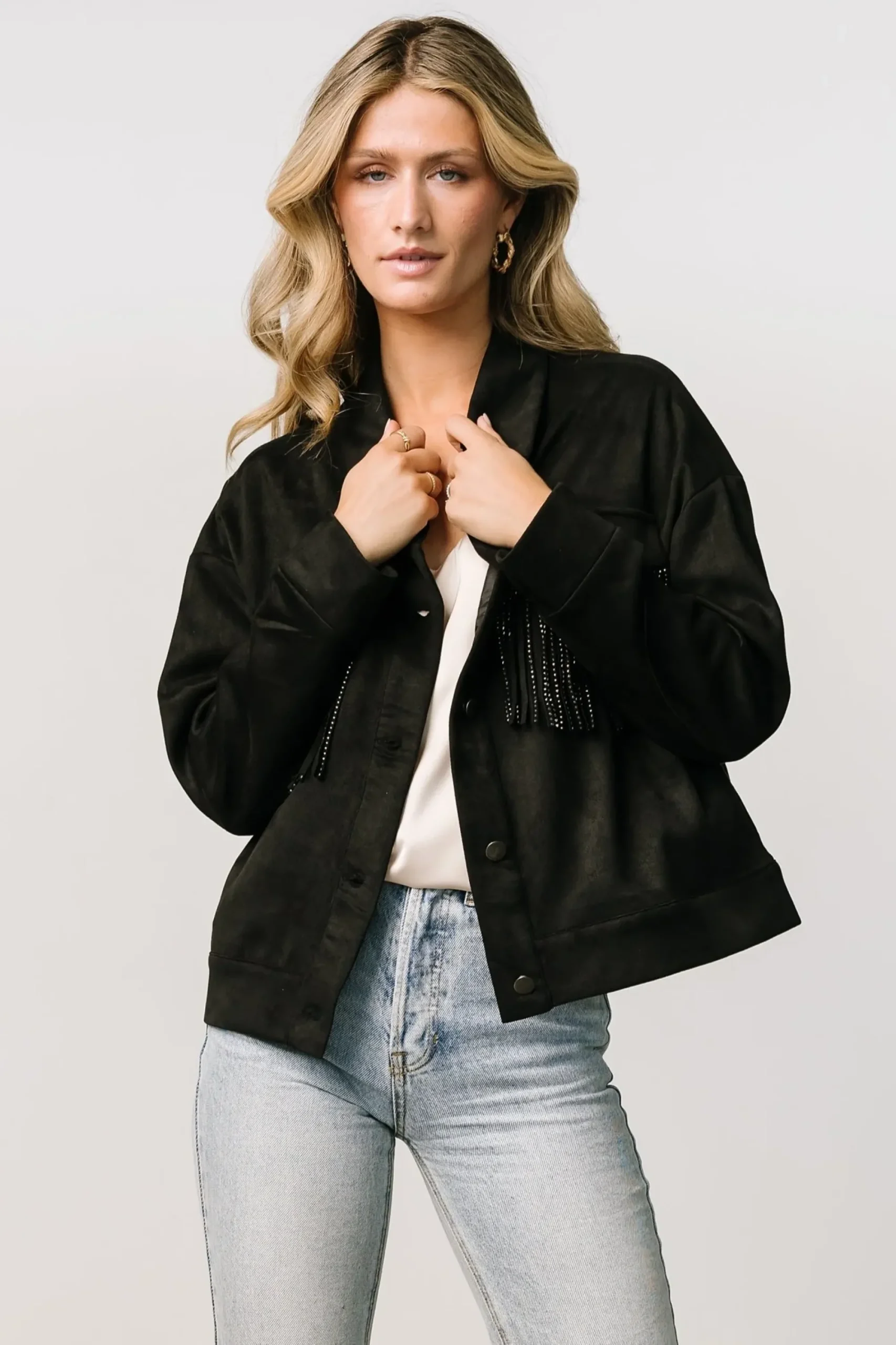 Clearance Baltic Born Mills Fringe Jacket | Black