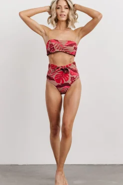 Online Baltic Born Milos High Waist Bikini Bottom | Red Print