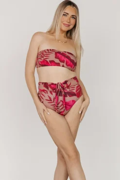 Online Baltic Born Milos High Waist Bikini Bottom | Red Print