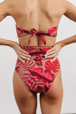 Online Baltic Born Milos High Waist Bikini Bottom | Red Print