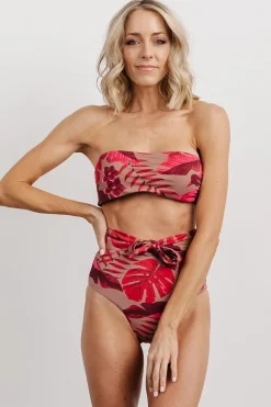 Online Baltic Born Milos High Waist Bikini Bottom | Red Print