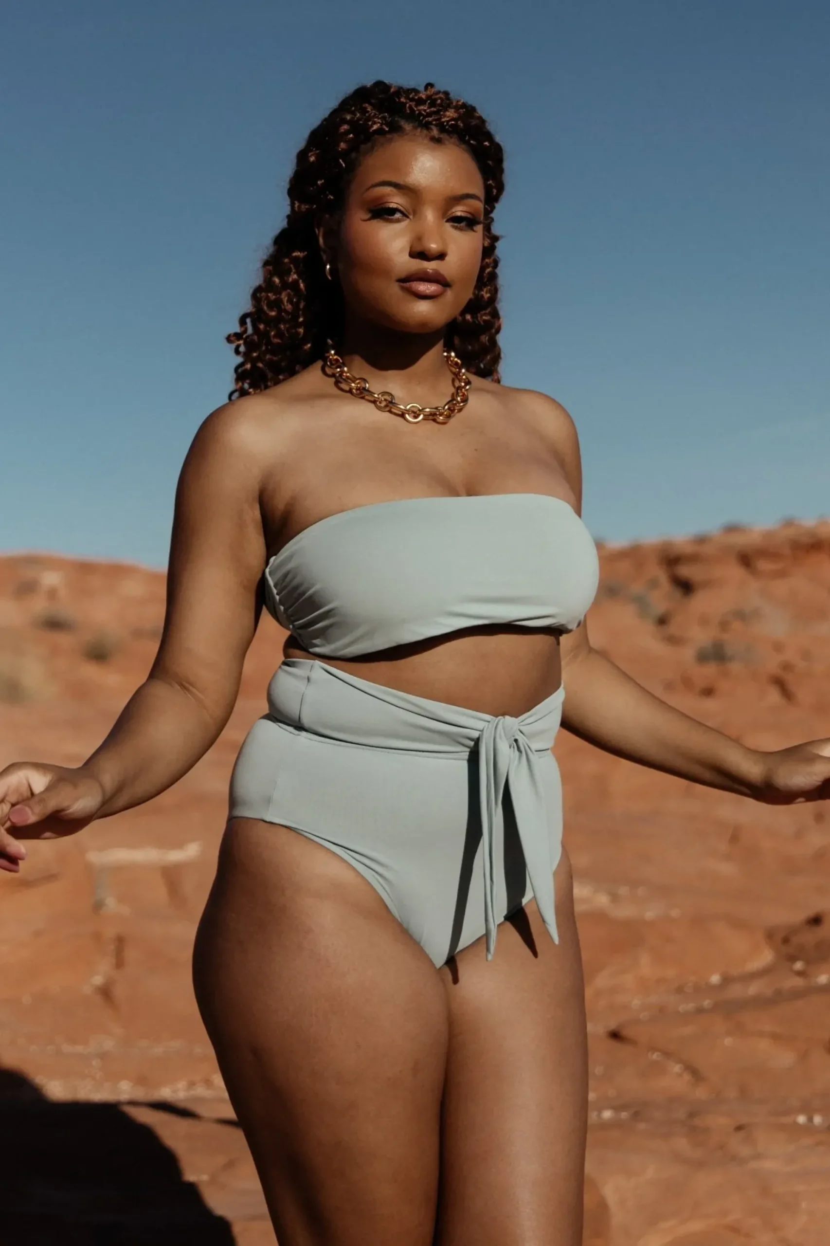 Clearance Baltic Born Milos High Waist Bikini Bottom | Sage