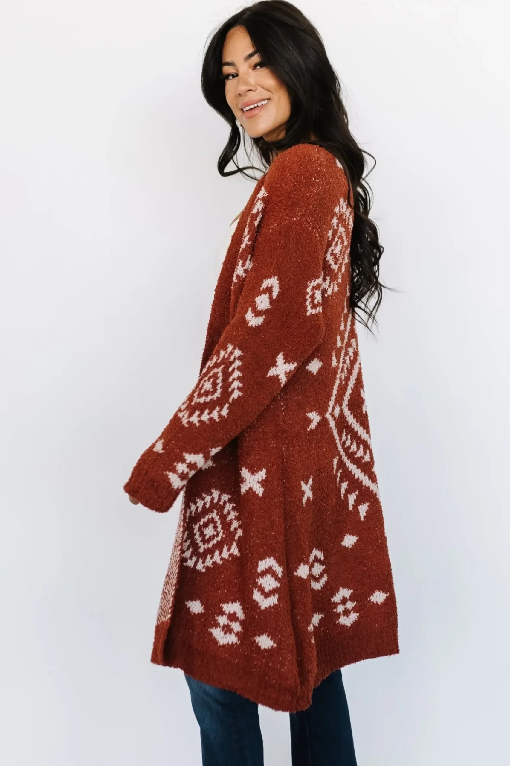 Best Baltic Born Missoula Oversized Cardigan | Rust + Beige