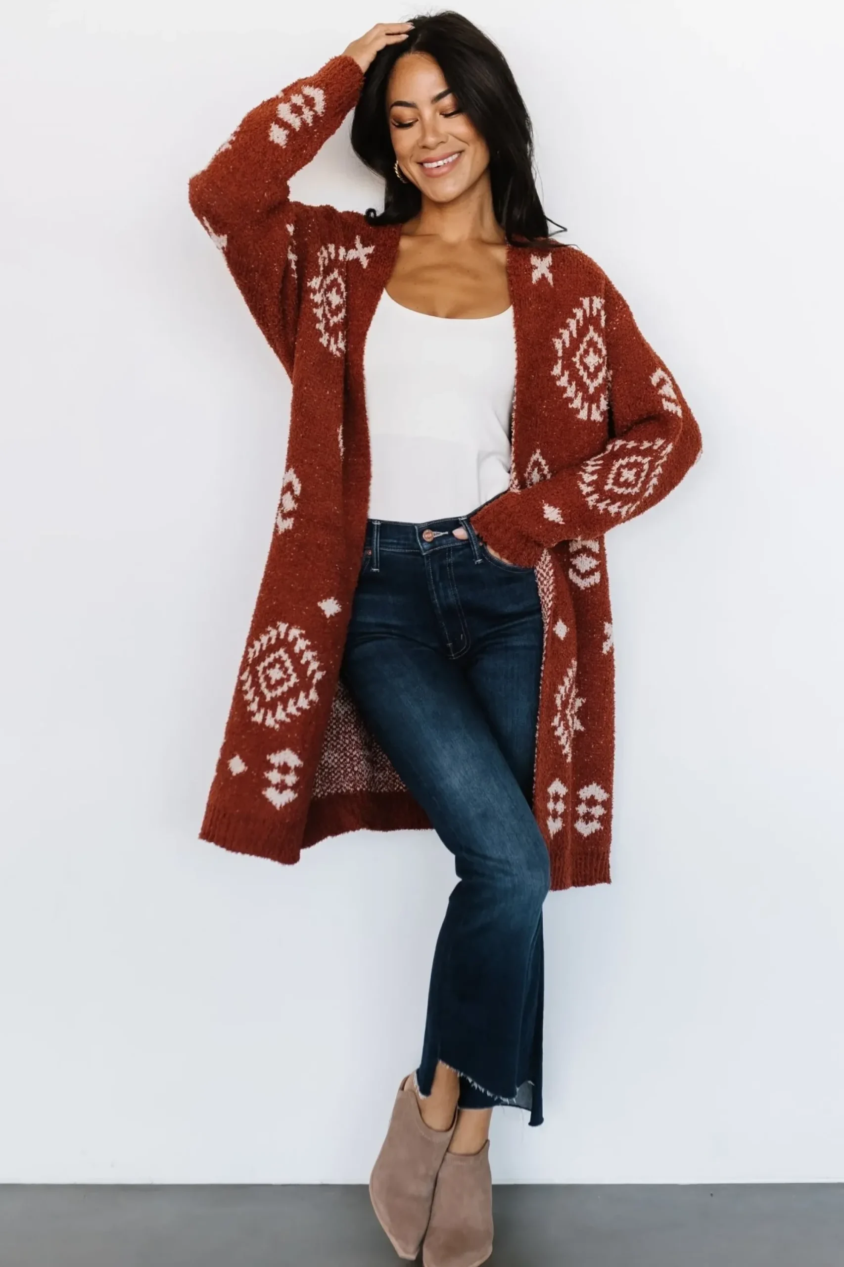 Best Baltic Born Missoula Oversized Cardigan | Rust + Beige
