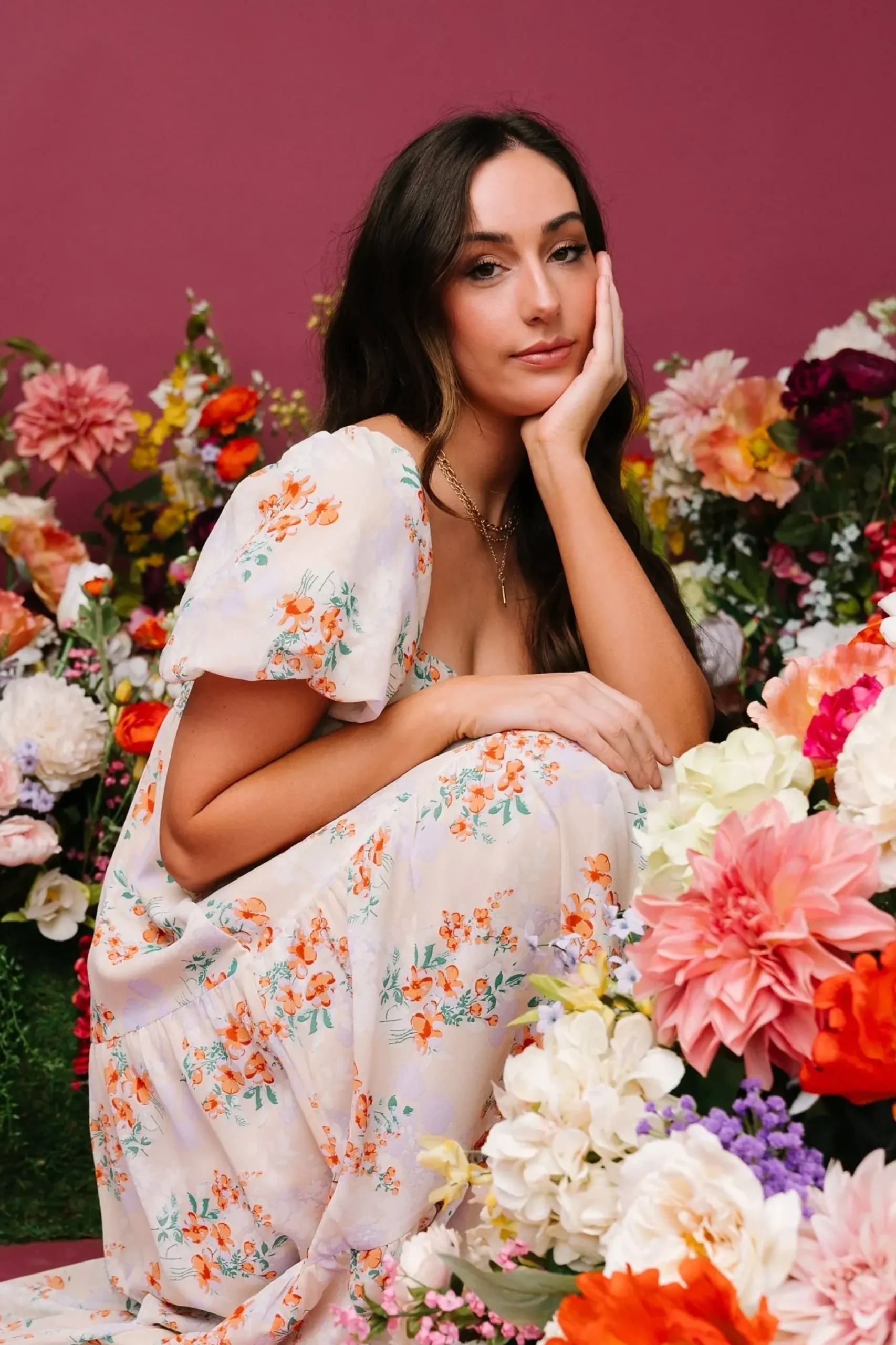 Sale Baltic Born Molly Midi Dress | Cream Floral