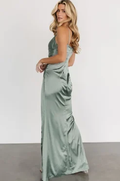 Fashion Baltic Born Monet Satin Gown | Eucalyptus