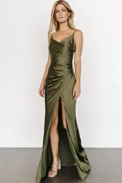 Sale Baltic Born Monet Satin Gown | Olive