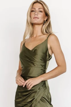 Sale Baltic Born Monet Satin Gown | Olive