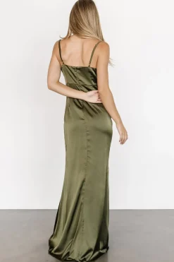 Sale Baltic Born Monet Satin Gown | Olive