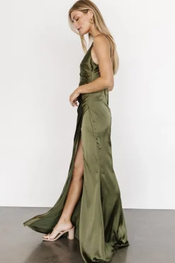 Sale Baltic Born Monet Satin Gown | Olive
