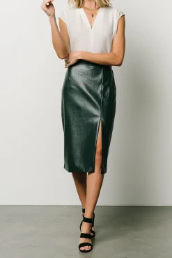 Clearance Baltic Born Montague Vegan Leather Skirt | Pine