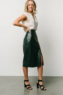 Clearance Baltic Born Montague Vegan Leather Skirt | Pine