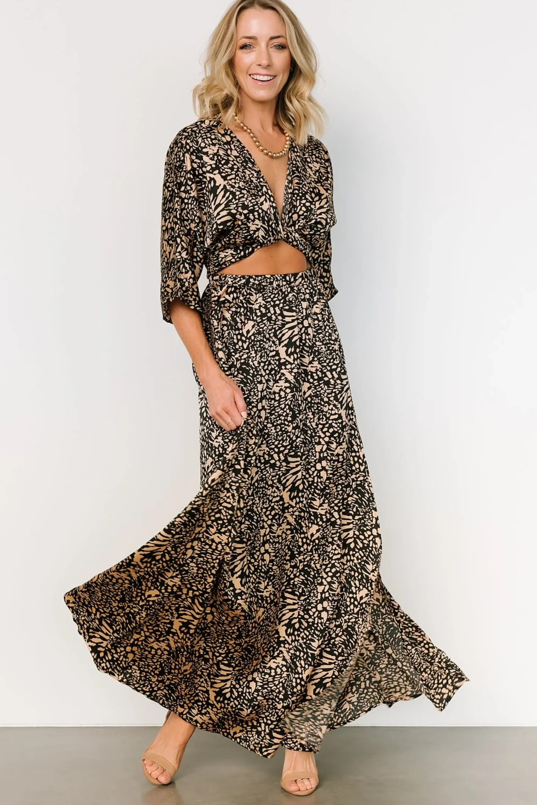 Discount Baltic Born Morlana Maxi Dress | Black + Tan Print