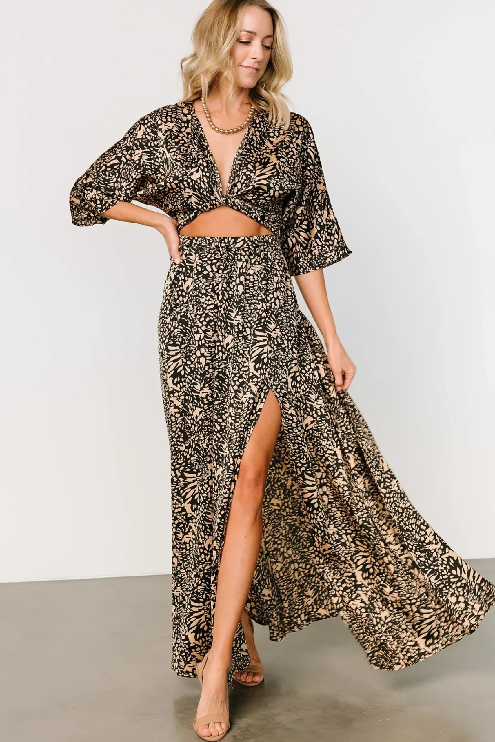 Discount Baltic Born Morlana Maxi Dress | Black + Tan Print