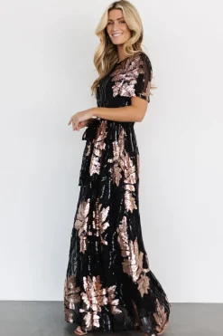 Online Baltic Born Muse Sequin Maxi Dress | Black + Rose