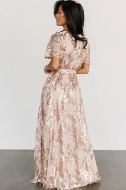 Hot Baltic Born Muse Sequin Maxi Dress | Rose Gold