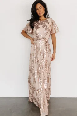 Hot Baltic Born Muse Sequin Maxi Dress | Rose Gold