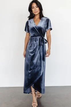 Sale Baltic Born Nadine Velvet Midi Dress | Blue