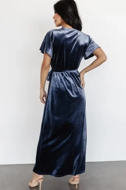 Sale Baltic Born Nadine Velvet Midi Dress | Blue