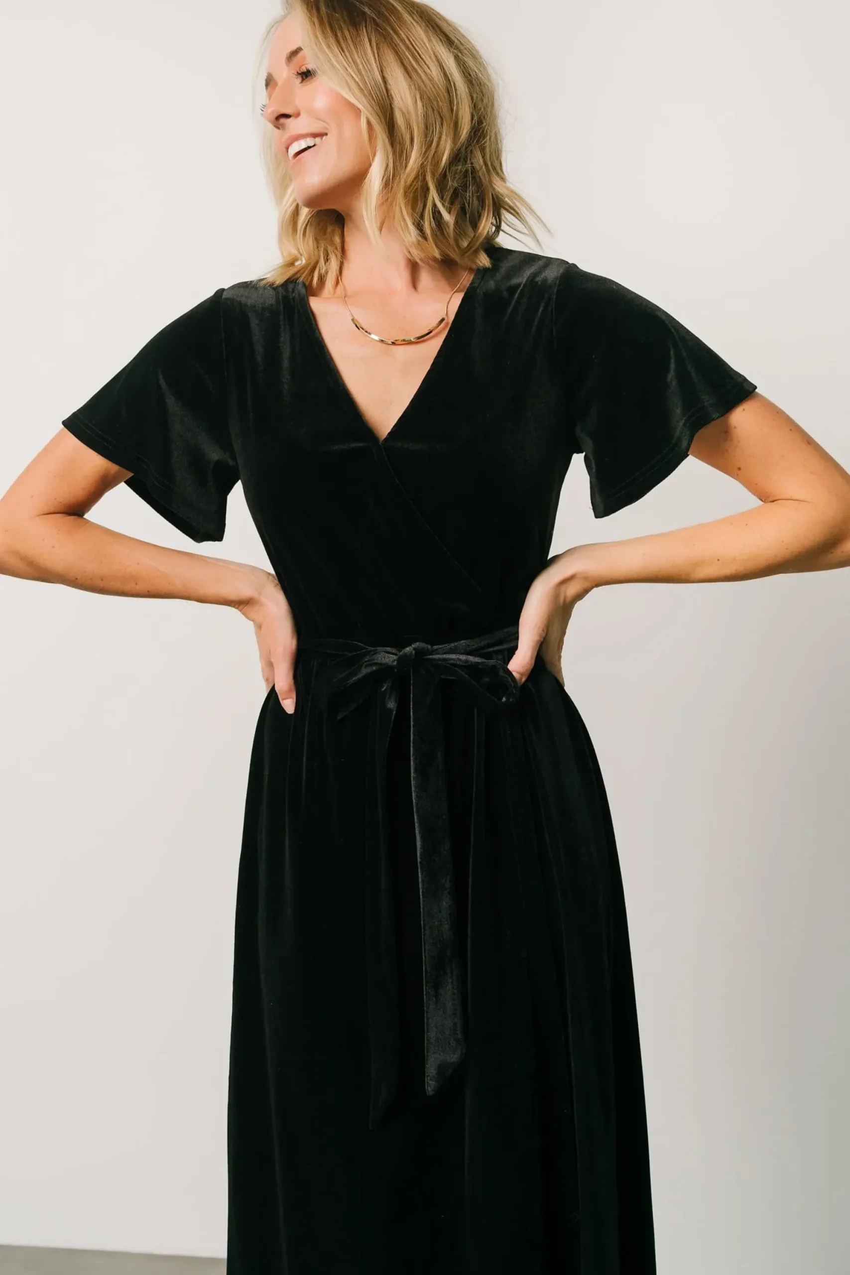 Best Baltic Born Nadine Velvet Midi Dress | Black